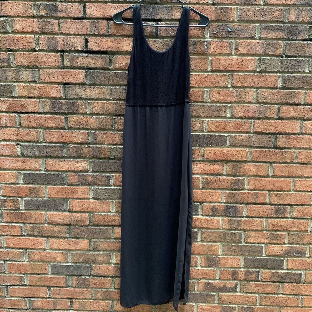 Vince Camuto Womens Black Tank Dress Mini with Long Chiffon Overlay Size XS - Picture 3 of 11